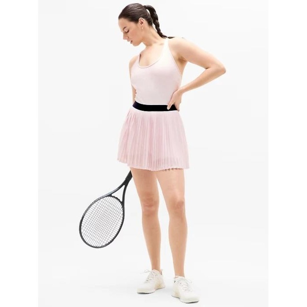 Athleta Power Serve Tank Dress Womens SZ XS Pink Active Pleated Feminine Tennis
